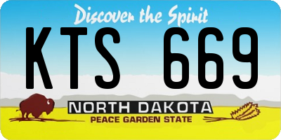 ND license plate KTS669