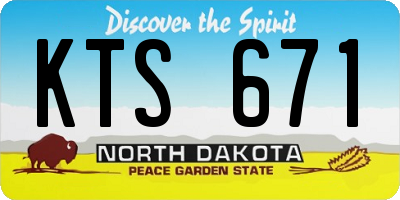 ND license plate KTS671