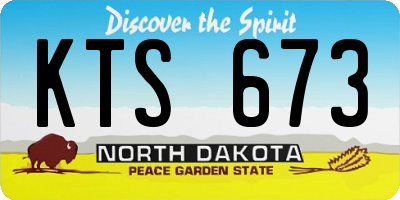 ND license plate KTS673