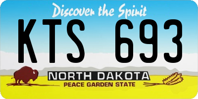 ND license plate KTS693