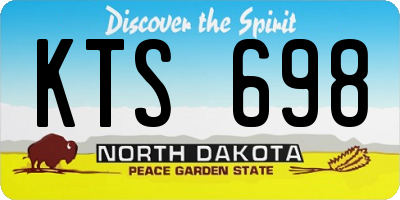 ND license plate KTS698