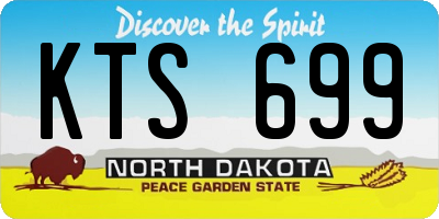 ND license plate KTS699
