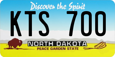 ND license plate KTS700