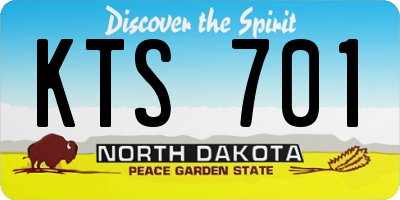 ND license plate KTS701