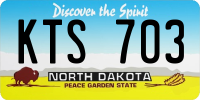 ND license plate KTS703