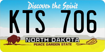 ND license plate KTS706
