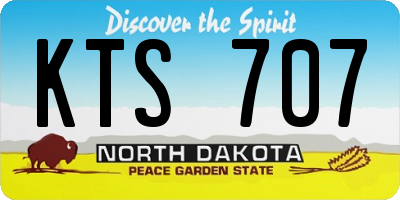 ND license plate KTS707