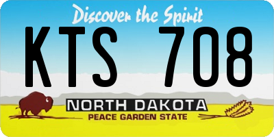 ND license plate KTS708