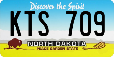 ND license plate KTS709
