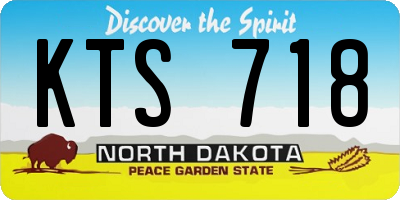 ND license plate KTS718