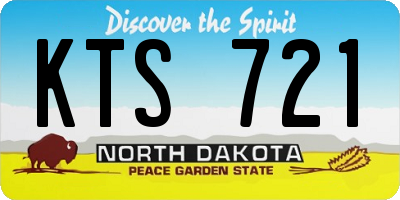 ND license plate KTS721