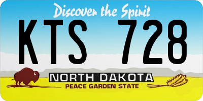 ND license plate KTS728