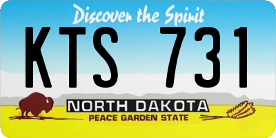 ND license plate KTS731