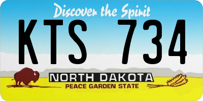 ND license plate KTS734