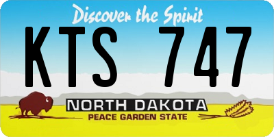 ND license plate KTS747