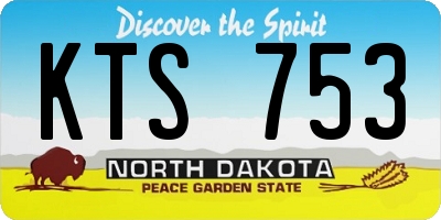 ND license plate KTS753