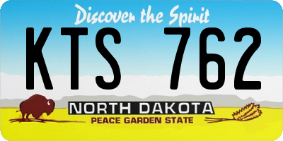 ND license plate KTS762