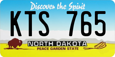 ND license plate KTS765