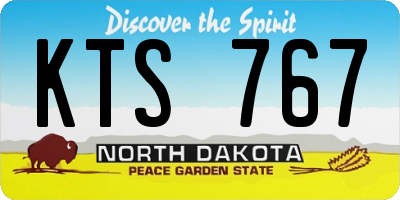 ND license plate KTS767