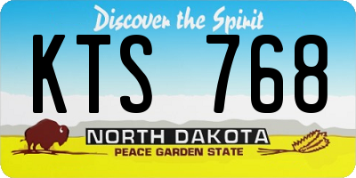 ND license plate KTS768