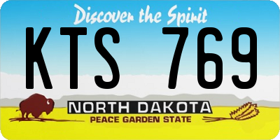 ND license plate KTS769