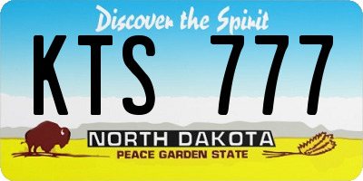 ND license plate KTS777