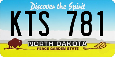 ND license plate KTS781