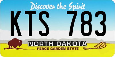 ND license plate KTS783