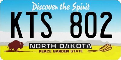 ND license plate KTS802