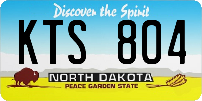 ND license plate KTS804