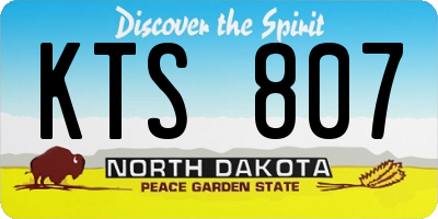 ND license plate KTS807