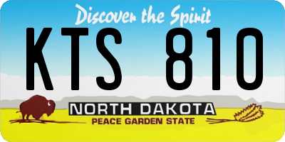 ND license plate KTS810