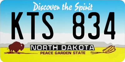 ND license plate KTS834