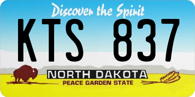ND license plate KTS837