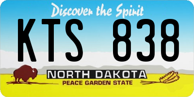 ND license plate KTS838