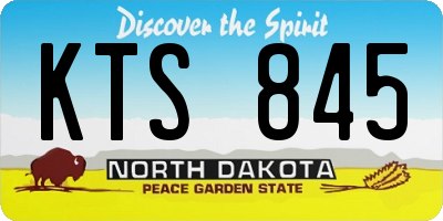 ND license plate KTS845