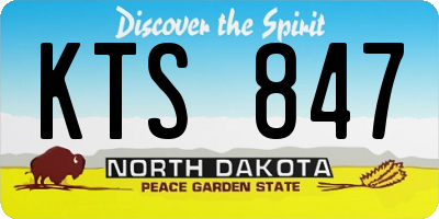ND license plate KTS847