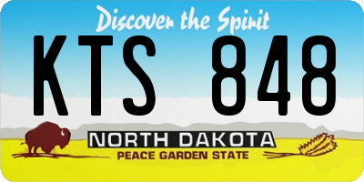 ND license plate KTS848