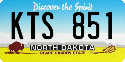 ND license plate KTS851