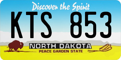 ND license plate KTS853