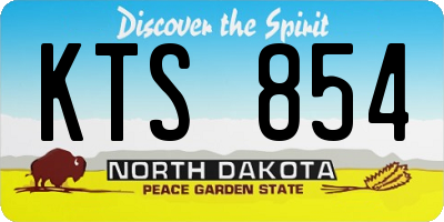 ND license plate KTS854