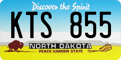 ND license plate KTS855