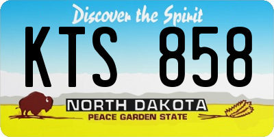 ND license plate KTS858