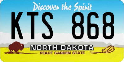 ND license plate KTS868