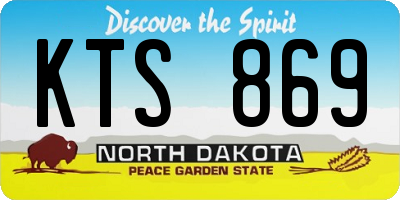 ND license plate KTS869