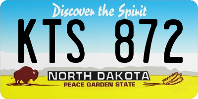 ND license plate KTS872