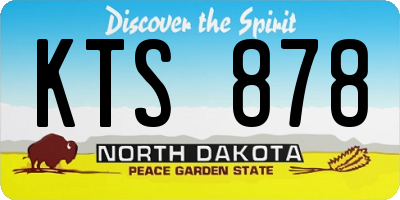 ND license plate KTS878