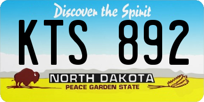 ND license plate KTS892