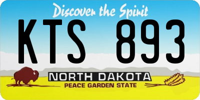 ND license plate KTS893