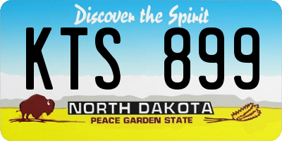 ND license plate KTS899
